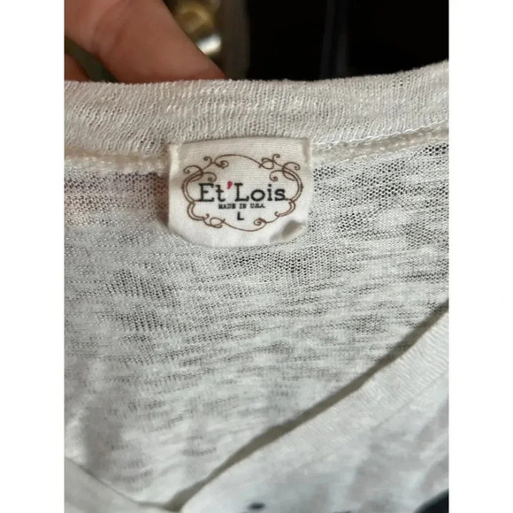 Et' Lois Dog Graphic Print Tunic Blouse Top Size Large - Picture 6 of 7